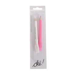 SACHET DE 6 / CRAYON CRAIE X2 BLANC & ROSE